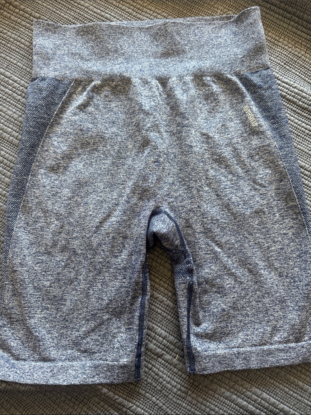 Gymshark Heathered Blue Gray Seamless Athletic Bike Shorts